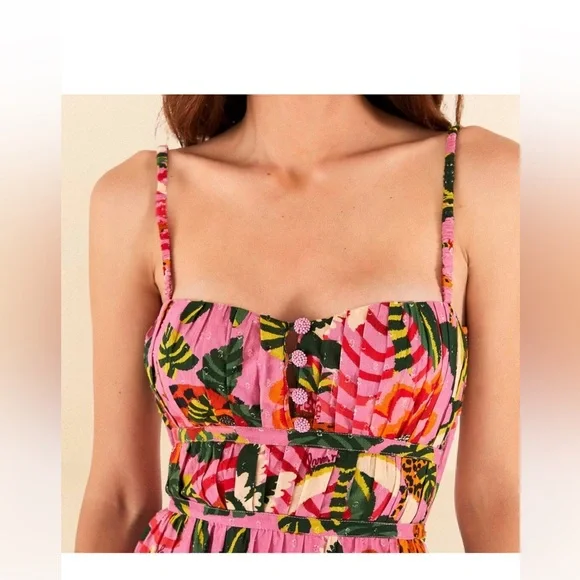 New Farm Rio Leopard Forest Cotton Midi Dress - conticontadores.com.br